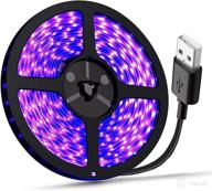 🌈 black light strip usb uv led strip - waterproof, super bright, 6.56ft/2m length - ideal for fluorescent dance party, body paint, stage lighting (usb powered) логотип