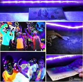 img 2 attached to 🌈 Black Light Strip USB UV LED Strip - Waterproof, Super Bright, 6.56FT/2M Length - Ideal for Fluorescent Dance Party, Body Paint, Stage Lighting (USB Powered)