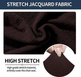img 1 attached to Set Of 4 Removable And Washable Stretch Jacquard Chair Seat Covers In Chocolate Color - Perfect Anti-Dust Chair Seat Protector Slipcovers For Dining Room Chairs