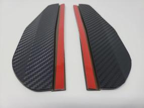 img 1 attached to 🌧️ Two Piece Carbon Fiber Black Mirror Rain Visor Guard for Enhanced Automotive Protection by TRUE LINE Automotive