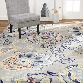 img 4 attached to Home Dynamix Tremont Lincoln Transitional Floral Gray Rug 5'3"X7'2