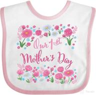 🌹 inktastic our first mother's day - baby bib with roses and daisies логотип