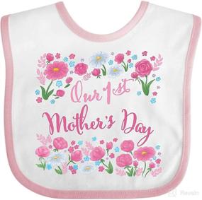 img 2 attached to 🌹 Inktastic Our First Mother's Day - Baby Bib with Roses and Daisies