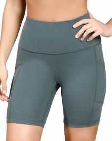 img 3 attached to Yogalicious High Waist Squat Proof Biker Shorts With Side Pockets - 3.5", 5", 7", 9