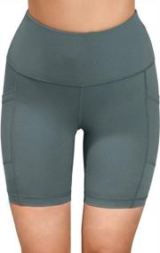 img 2 attached to Yogalicious High Waist Squat Proof Biker Shorts With Side Pockets - 3.5", 5", 7", 9
