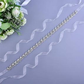 img 3 attached to ULAPAN Rhinestone Wedding Silver Bridesmaid Women's Accessories and Belts