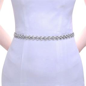 img 4 attached to ULAPAN Rhinestone Wedding Silver Bridesmaid Women's Accessories and Belts