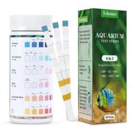 🐠 essential aquarium test strips: 6 in 1 fish tank test kit, 100 strips for accurate water testing - perfect for freshwater and saltwater aquariums! logo