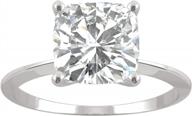 lab-grown 14k white gold cushion cut engagement ring with 2.4ct moissanite by charles & colvard logo