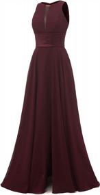 img 3 attached to Long Chiffon High Neck Prom Dress With Slit - Perfect For Bridesmaids, Weddings, And Formal Evenings