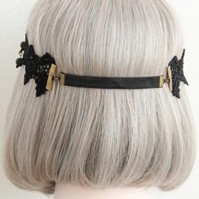 img 2 attached to Catery Gothic Forehead Chain Halloween Lolita Black Pearl Lace Hair Bands Gothic Vampire Headdress Cosplay Ball Retro Handmade Gothic Headpiece For Women And Girls