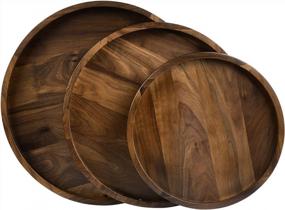 img 4 attached to Stylish & Sustainable: Handmade Black Walnut Serving Trays With Handles By KINGCRAFT