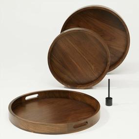 img 2 attached to Stylish & Sustainable: Handmade Black Walnut Serving Trays With Handles By KINGCRAFT