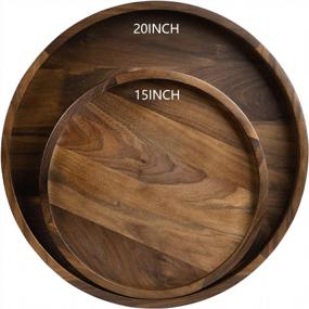 img 1 attached to Stylish & Sustainable: Handmade Black Walnut Serving Trays With Handles By KINGCRAFT
