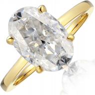 14k yellow gold 3 carat moissanite oval engagement ring solitaire plain band logo
