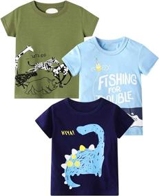 img 3 attached to DEEKEY Toddler Dinosaur Crewneck T Shirts: Boys' Tops, Tees & Shirts Collection