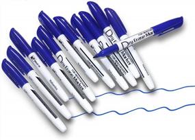 img 4 attached to 12-Pack Thin Low Odor Whiteboard Markers In Blue From Volcanics