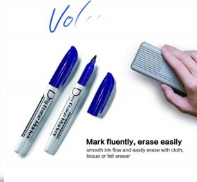 img 1 attached to 12-Pack Thin Low Odor Whiteboard Markers In Blue From Volcanics