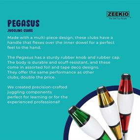 img 2 attached to Набор из 3 булав для жонглирования Zeekio Pegasus - от новичка до профессионала, премиум-качество, синий, красный, серебристый