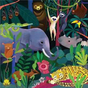 img 3 attached to Mudpuppy Jungle Illuminated 500 штук светящаяся в темноте головоломка для детей и семей, семейная головоломка со светящейся в темноте темой джунглей