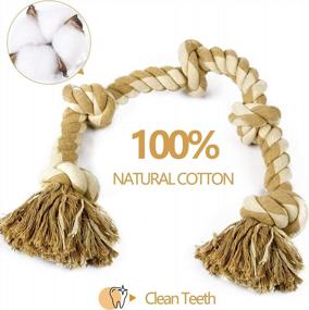 img 3 attached to TwoEar Dog Rope Toys For Aggressive Chewers, Tough 3 Feet 5 Knots Dog Chew Toys Natural Cotton Indestructible Heavy Duty Dog Toy For Medium And Large Dog Breed