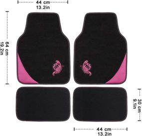 img 1 attached to Flying Banner Universal Fit Embroidery Butterfly Car Floor Mats Universal Fit For SUV Interior Accessories for Floor Mats & Cargo Liners