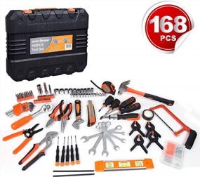 img 2 attached to 168-Piece General Household Tool Set Kit With Plastic Storage Case In Bright Orange By CARTMAN