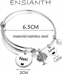 img 3 attached to ENSIANTH Family Tree Bangle Bracelet - Nani Jewelry Gift For Grandma