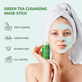 img 3 attached to Очищающая маска-стик с зеленым чаем со свойствами удаления черных точек, увлажняющими и очищающими свойствами для всех типов кожи - натуральный экстракт зеленого чая для глубокого очищения и сужения пор