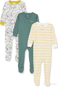 img 4 attached to 👶 Snug-Fit Cotton Footed Sleeper Pajamas for Toddlers and Baby Girls -Amazon Essentials, Multipacks