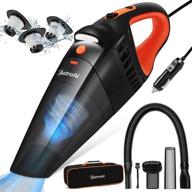 🚗 astroai portable car vacuum cleaner, high power 7500pa/12v with led light, 16.5 ft cord length, car cleaning kit including three filters for deep cleaning - orange логотип