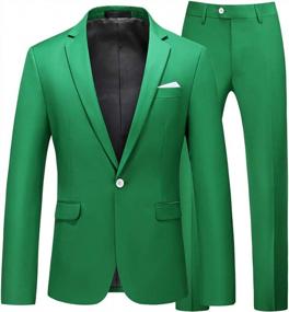 img 4 attached to MOGU Men'S Slim Fit 2-Piece Suit With Notch Lapel & One Button Tuxedo For Prom