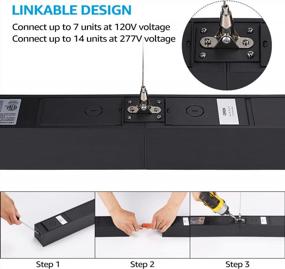 img 1 attached to Upgrade Your Workspace With LEONLITE 4FT Anti Glare LED Linear Lights - Linkable, Dimmable, And Commercial Grade With DLC And ETL Certification - Cool White 4000K, 2 Pack