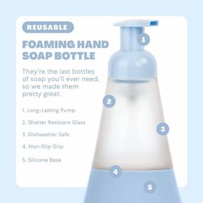img 2 attached to Periwinkle Cleancult Foaming Soap Dispenser Set- Refillable Glass Soap Dispensers With Foaming Pump, Dishwasher Safe And Shatter-Resistant With Non-Slip Silicone Sleeve- 12Oz- Pack Of 2