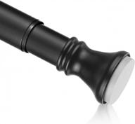 🚿 amazer black spring tension shower curtain rod, rust-resistant 54-90 inches bathroom rod logo