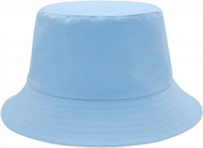 img 3 attached to Solid Color Reversible Bucket Hat 100% Cotton Summer Travel Outdoor Cap