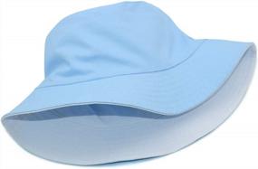 img 4 attached to Solid Color Reversible Bucket Hat 100% Cotton Summer Travel Outdoor Cap