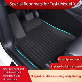 img 3 attached to 🚗 Прочные коврики для пола автомобиля, подходящие для Tesla Model Y 2021-2022 г. - аксессуары D1M