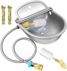 img 4 attached to 304 Stainless Steel Automatic Water Bowl Kit- Including Float Valve, Water Pipe, Quick Connector Adapter, Countersunk Bolts- Ideal for Animals; Dogs, Cats- Ensures Continuous Water Supply