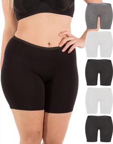 img 3 attached to Stretch Cotton Boyshort Briefs For Women In Regular And Plus Sizes - 6.5" Long Leg Coverage By B2BODY