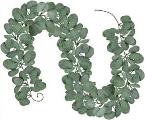 img 3 attached to Supla 6' Long Eucalyptus Garland Faux Silver Dollar Eucalyptus Leaves Garland Greenery Garland Wedding Hanging Eucalyptus Vine Arch Swag 164 Pcs Leave In Grey Green For Backdrop Photo Booth Boho Decor