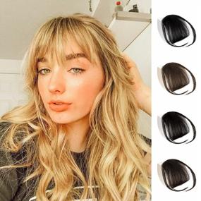 img 4 attached to Wispy Clip-In Human Hair Bangs With Temples: MORICA Ash Blonde Extensions For Daily Wear - Air, Flat, Or Curved Bangs Hairpieces For Women