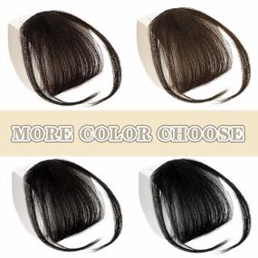 img 3 attached to Wispy Clip-In Human Hair Bangs With Temples: MORICA Ash Blonde Extensions For Daily Wear - Air, Flat, Or Curved Bangs Hairpieces For Women