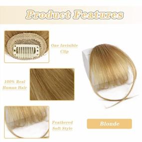 img 1 attached to Wispy Clip-In Human Hair Bangs With Temples: MORICA Ash Blonde Extensions For Daily Wear - Air, Flat, Or Curved Bangs Hairpieces For Women