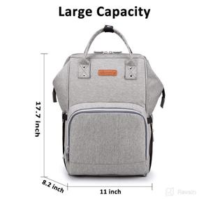 img 3 attached to 🎒 hopopower Diaper Bag Backpack: Stylish Gray Travel Backpack with USB Charging Port and Insulated Pockets for Maternity, Baby Nappy Bag, School, Work & Everyday Carry-all