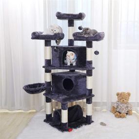 img 3 attached to 🐱 Hey-brother 65" Extra Large Multi-Level Cat Tree Condo Furniture: Ultimate Comfort for Kittens, Cats, and Pets