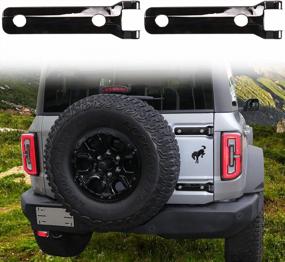 img 4 attached to 2021+ Ford Bronco Tailgate Hinge Cover - 1 Pair (Black) Exterior Accessories Decoration By Sukemichi