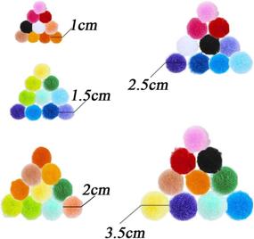 img 2 attached to 🎨 Vibrantly Colored 800pcs Pompoms Set: Assorted Sizes for DIY Crafts, Decorations & Learning Activities