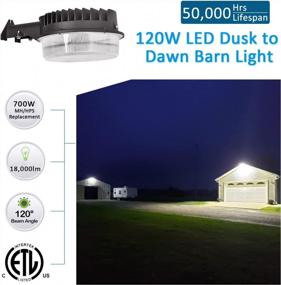 img 3 attached to Upgrade Your Outdoor Security With SZGMJIA 120W LED Barn Light - 18000Lm Dusk To Dawn Yard Lighting With Photocell, ETL&DLC Listed Waterproof, 5000K Daylight, 700W MH/HPS Replaceable