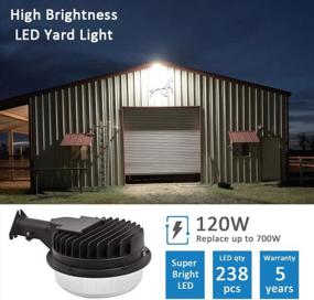 img 2 attached to Upgrade Your Outdoor Security With SZGMJIA 120W LED Barn Light - 18000Lm Dusk To Dawn Yard Lighting With Photocell, ETL&DLC Listed Waterproof, 5000K Daylight, 700W MH/HPS Replaceable
